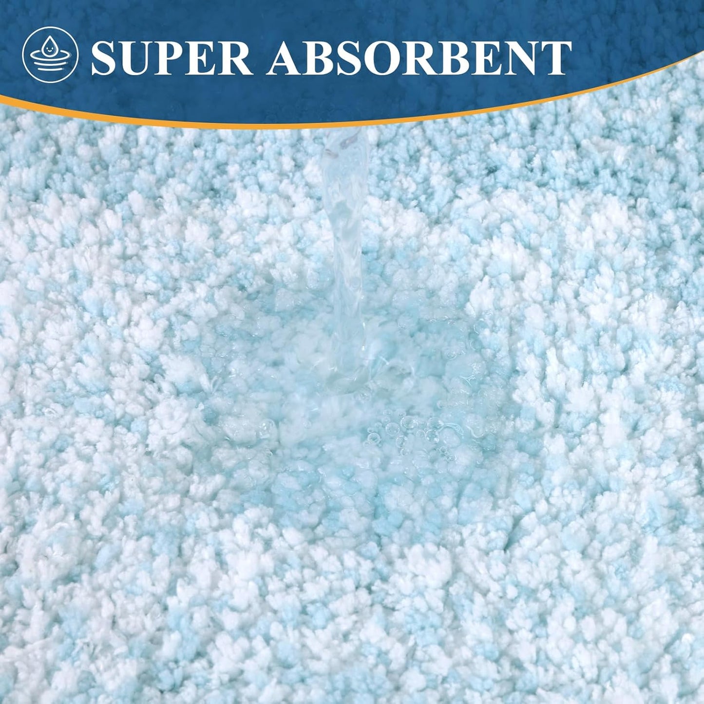 HEBE Bathroom Rug Set 2 Piece, Non-Slip Plush Shaggy Bath Mat, Soft Shaggy Absorbent Microfiber Bath Rugs Machine Washable Bath Mat with U-Shaped Toilet Mat for Bathroom