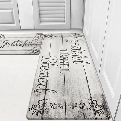 HEBE Anti Fatigue Kitchen Mat Set of 2 Non Slip Cushioned Kitchen Mats for Floor Waterproof Farmhouse Kitchen Rugs and Mats Set Comfort Standing Desk Mat Carpet for Sink,Office,Laundry