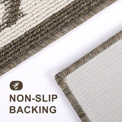 HEBE High-low Pile Non-slip Kitchen Mat Runner Rug (Set of 2--20"x32"+20"x60")