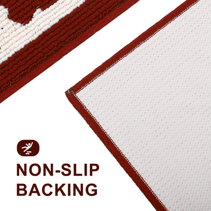HEBE High-low Pile Non-slip Kitchen Mat Runner Rug (Set of 2--20"x32"+20"x60")