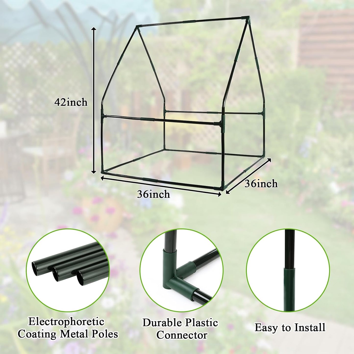 Portable Mini Greenhouse Small Green House with Waterproof Pad  Plant Cover Tent for Garden Small Plants Indoor Outdoor, Green PE