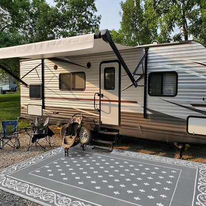 Waterproof Outdoor Rug, Reversible Outdoor Plastic Straw Rug, Large Outdoor Patio Rug, RV Mat Outside, Indoor Outdoor Rugs for Patio, RV, Balcony, Deck, Picnic, Backyard, Porch