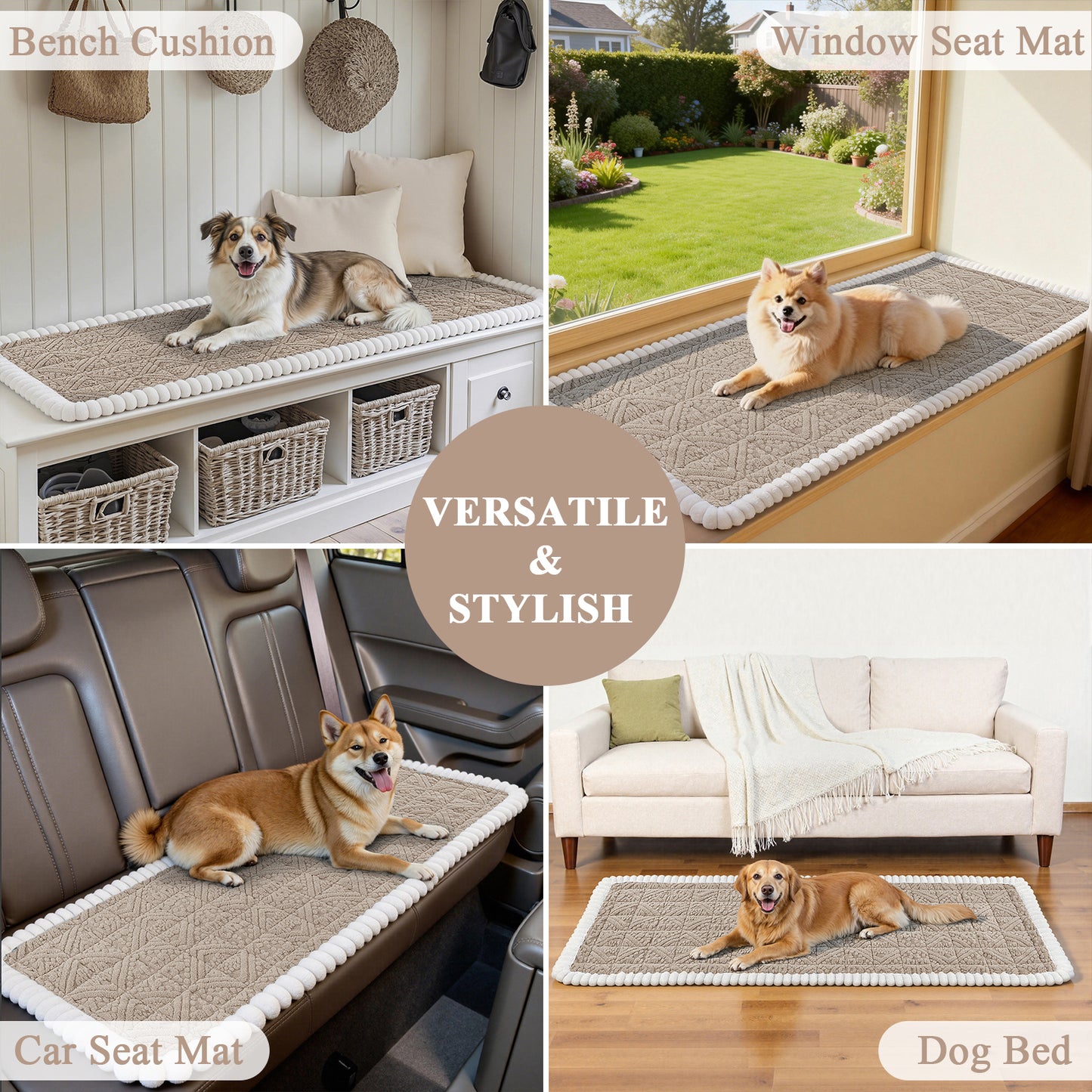 HEBE Geometric Jacquard Sofa Slipcover,Non-Slip Washable Pet Friendly Couch Cover Furniture Cushion Protector for Dogs Cats