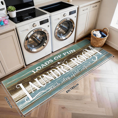 Laundry Room Rug 2'x6' Farmhouse Washable Non Slip Pet Friendly Laundry Floor Mat
