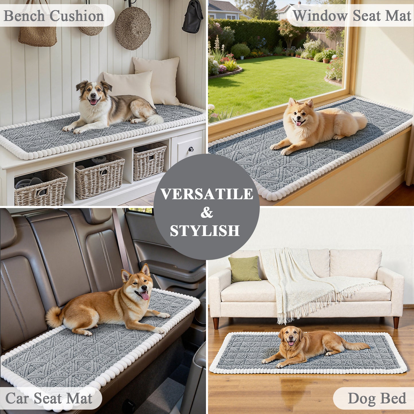 HEBE Geometric Jacquard Sofa Slipcover,Non-Slip Washable Pet Friendly Couch Cover Furniture Cushion Protector for Dogs Cats