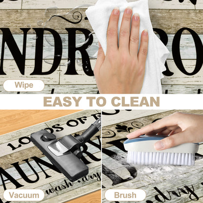 Laundry Room Rug 2'x6' Farmhouse Washable Non Slip Pet Friendly Laundry Floor Mat