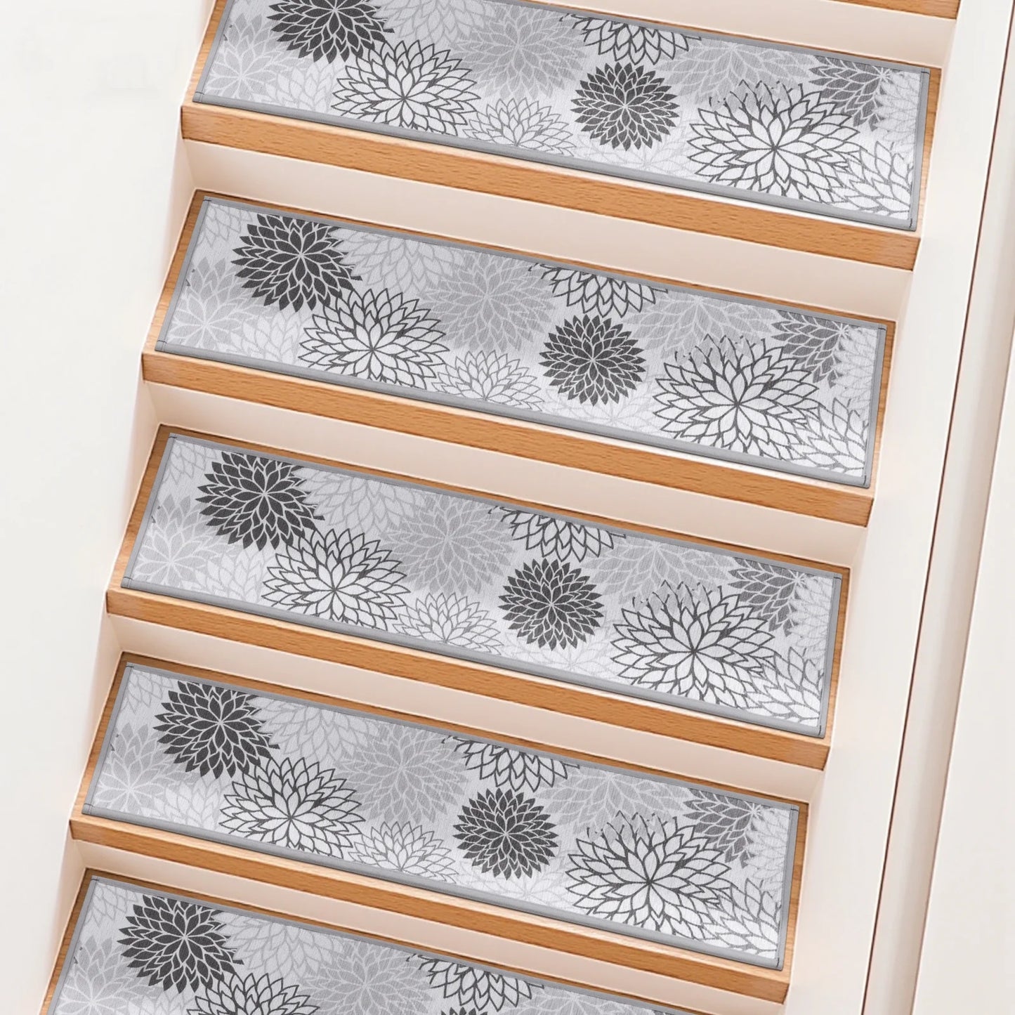 HEBE Stair Treads for Wooden Steps Indoor, 15 Pack 8" X 30" Stair Treads Non Slip with Reusable Adhesive Backing, Non-Skid Carpet Stair Runners for Kids Elders and Pets