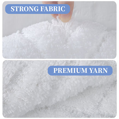 HEBE 3pcs Bathroom Rugs Set with U-Shaped Mat, Non Slip Water Absorbent Bath Rug Carpet