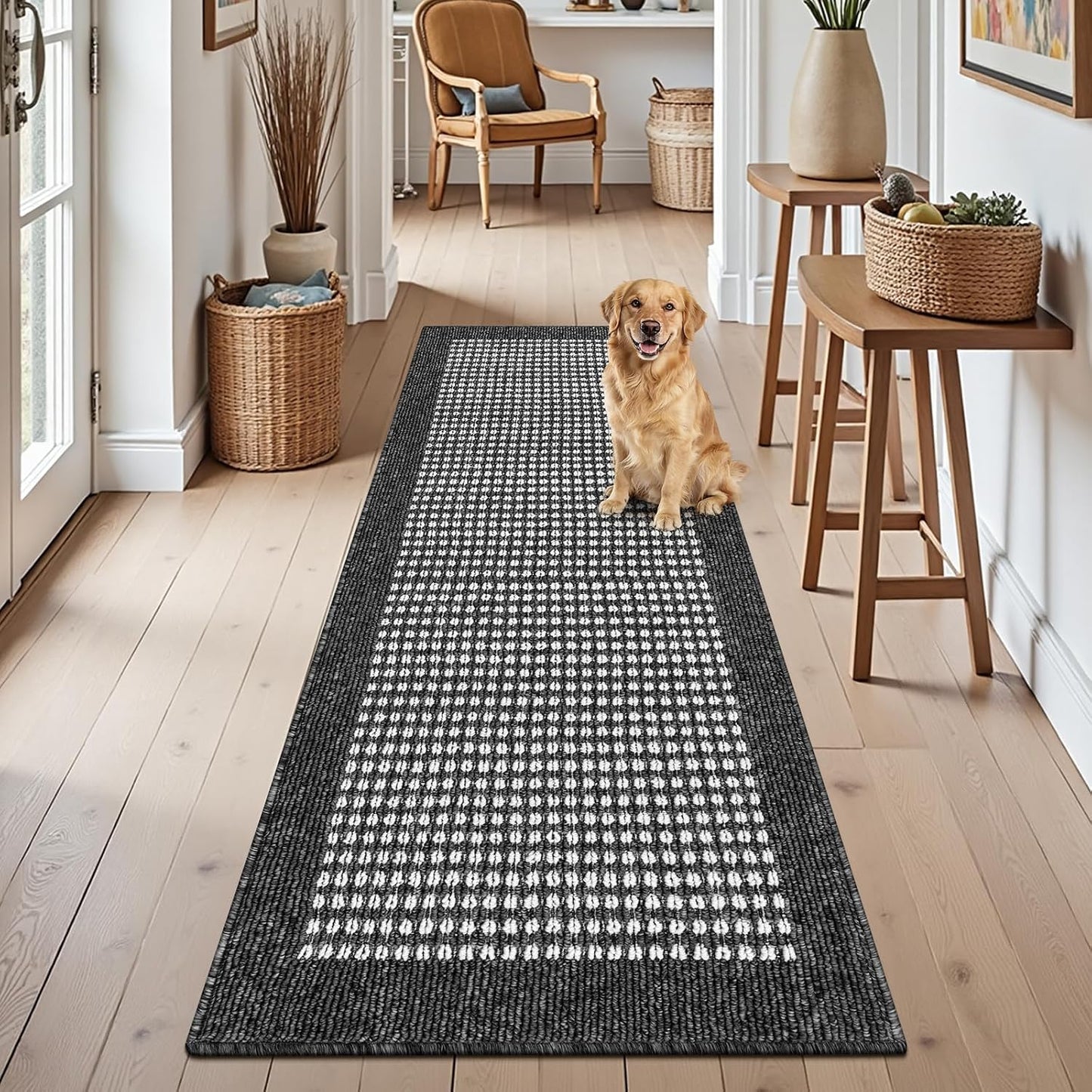 Hallway Runner Rug Heavy-Duty Durable Entryway Floor Mat with Non Slip Rubber Backing