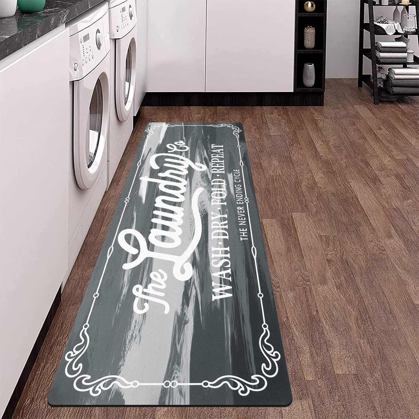 HEBE Farmhouse Kitchen Rug 20"X48", Non Slip, Washable, Machine Made