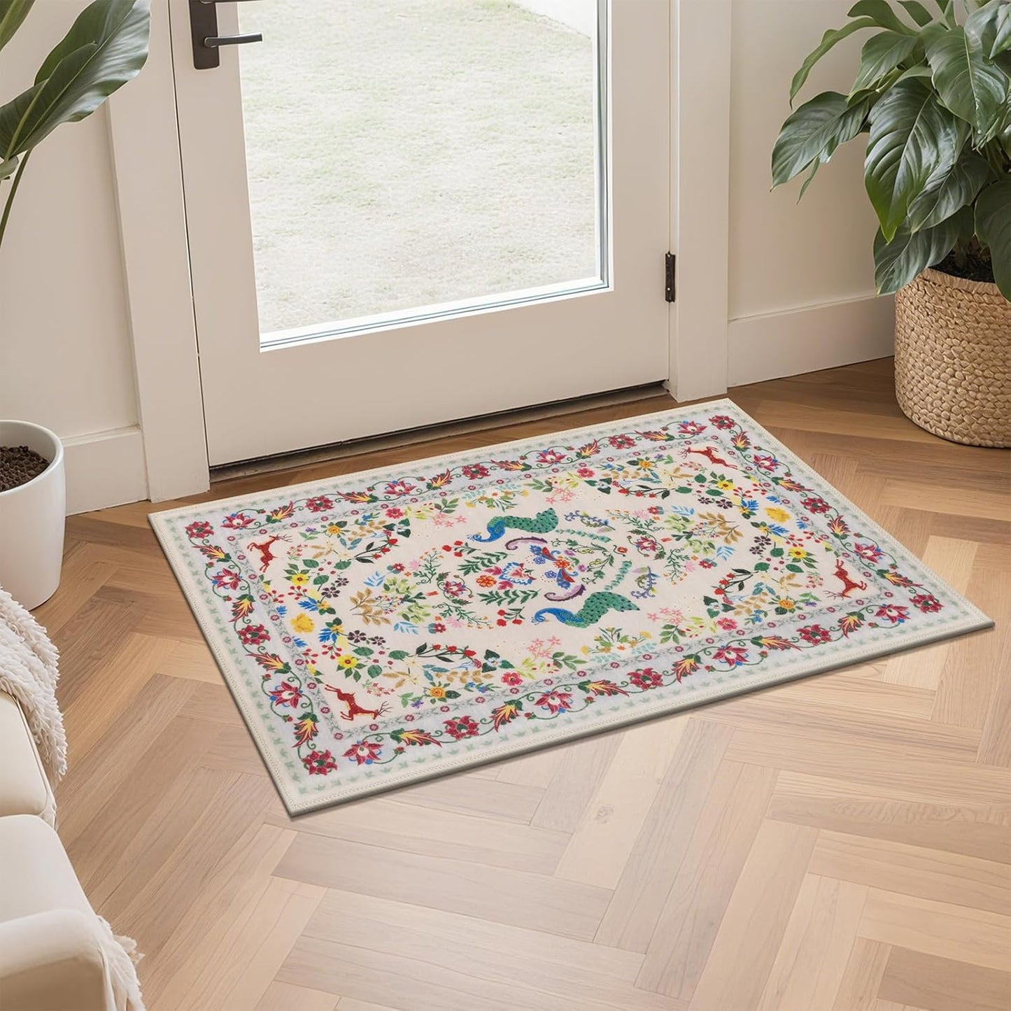 HEBE Machine Washable Non-Slip Kitchen Mat Farmhouse Kitchen Rugs Sets of 3 (20"x32"+20"x48"+20"x59")
