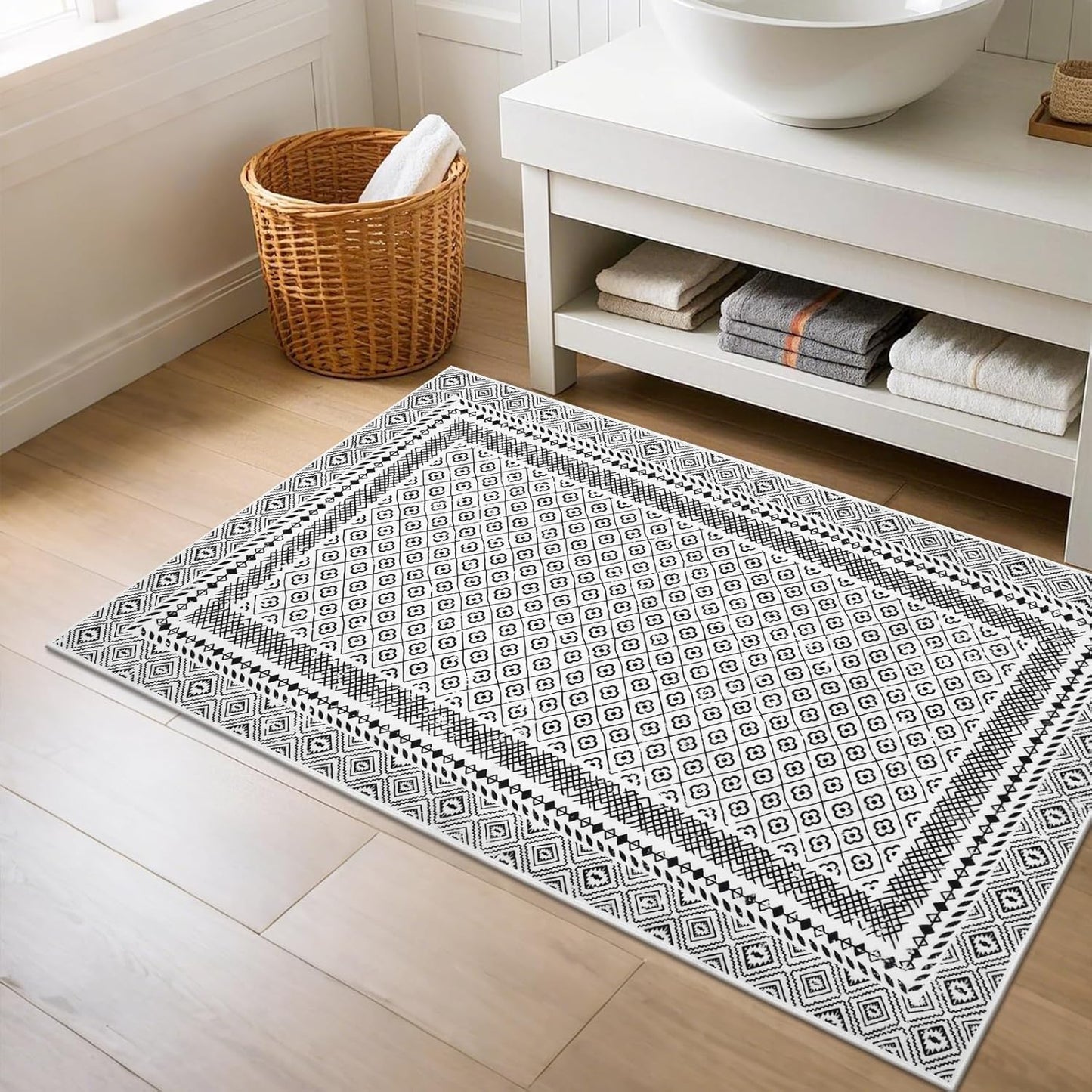 Area Rugs Soft Low Pile Non Slip Washable Rug Floor Mat for Entryway Kitchen Bedroom Living Room Dorm