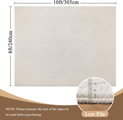 HEBE Washable Area Rug for Living Room, Beige Soft Fluffy Tropical Leaf Carpet with Non Slip Backing