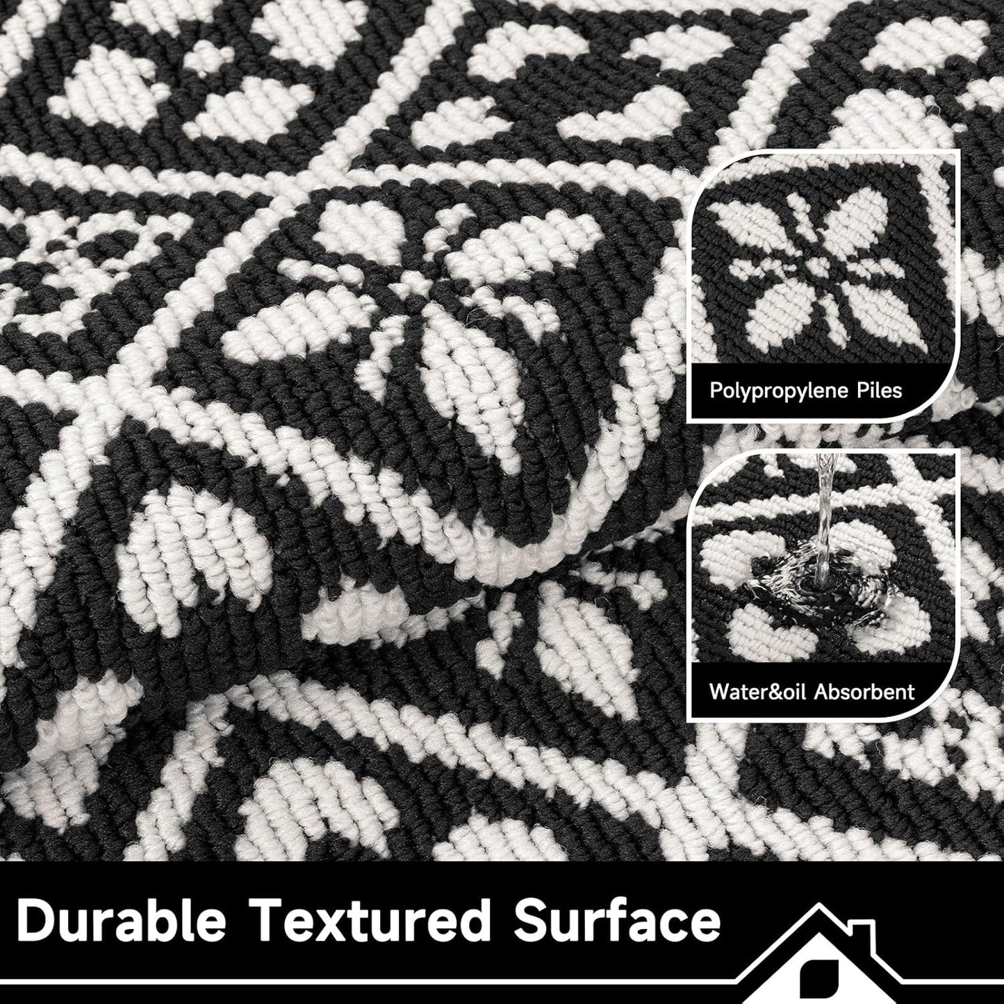 Hallway Runner Rug, Washable Indoor Brown Carpet with Non Slip Rubber Backing,Low Pile Durable Kitchen Floor Mat for Laundry Entryway Door & High Traffic Areas
