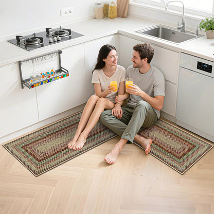 HEBE Boho Kitchen Rugs Sets 3 Piece with Runner Non Slip Kitchen Mats for Floor Washable Bohemian Runner Rug Set of 3 ﻿