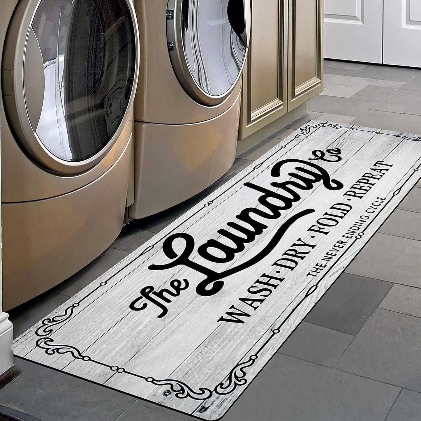 HEBE Farmhouse Kitchen Rug 20"X48", Non Slip, Washable, Machine Made
