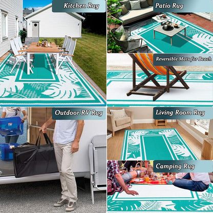 Outdoor Rug 5'x7' Plastic Straw Rugs for Patios RV Camping Mat Reversible Mats Large Floor Mat for RV Outside, Backyard, Deck, Picnic, Beach, Trailer, Camping
