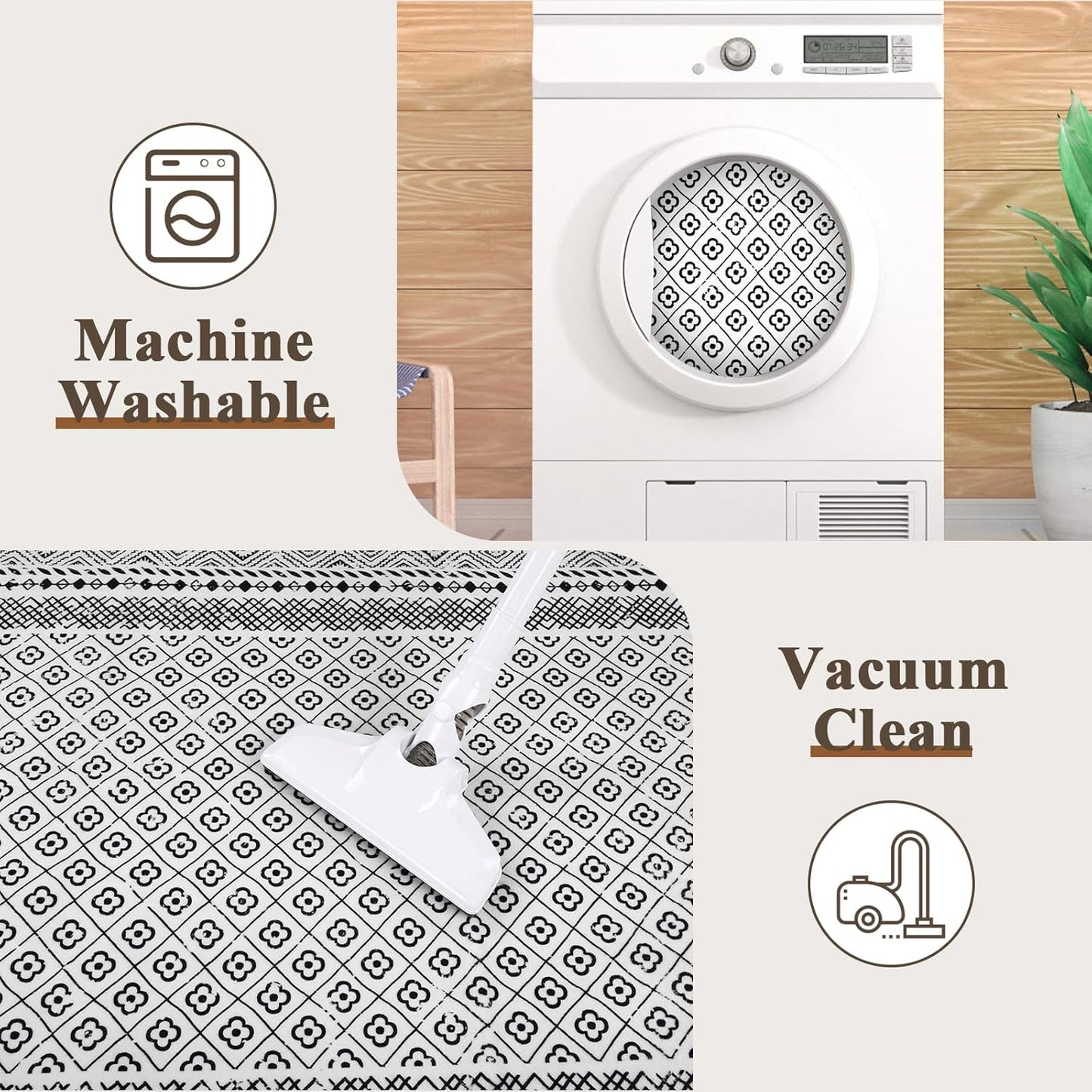 Area Rugs Soft Low Pile Non Slip Washable Rug Floor Mat for Entryway Kitchen Bedroom Living Room Dorm