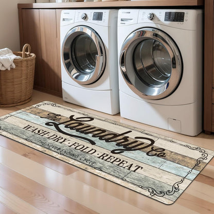 HEBE Farmhouse Kitchen Rug 20"X48", Non Slip, Washable, Machine Made