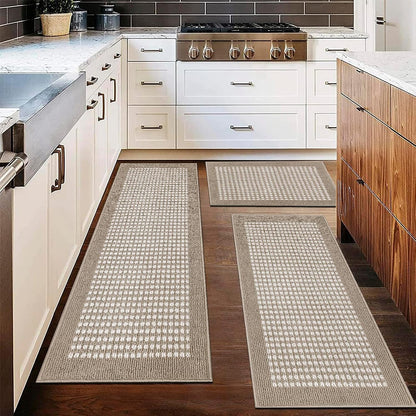 Kitchen Mat Sets 2/3 Piece Water Absorbent Kitchen Floor Rugs Non Slip Entrance Runner Rugs Farmhouse Laundry Throw mats Machine Washable Carpet Sets for Indoormat Balcony Garage