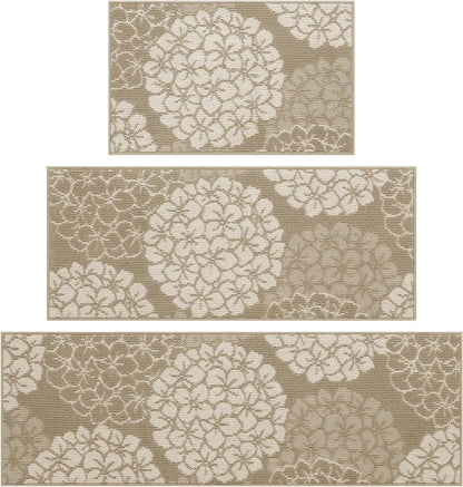 Kitchen Rugs and Mats Set of 3 Non Skid Washable Absorbent Laundry Floor Mat