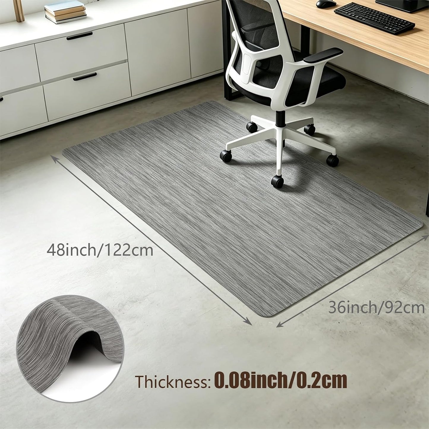 Office Chair Mat for Hardwood Floor, 36" x 48" Desk Computer Chair Mat for Hard Wood and Tile Floor