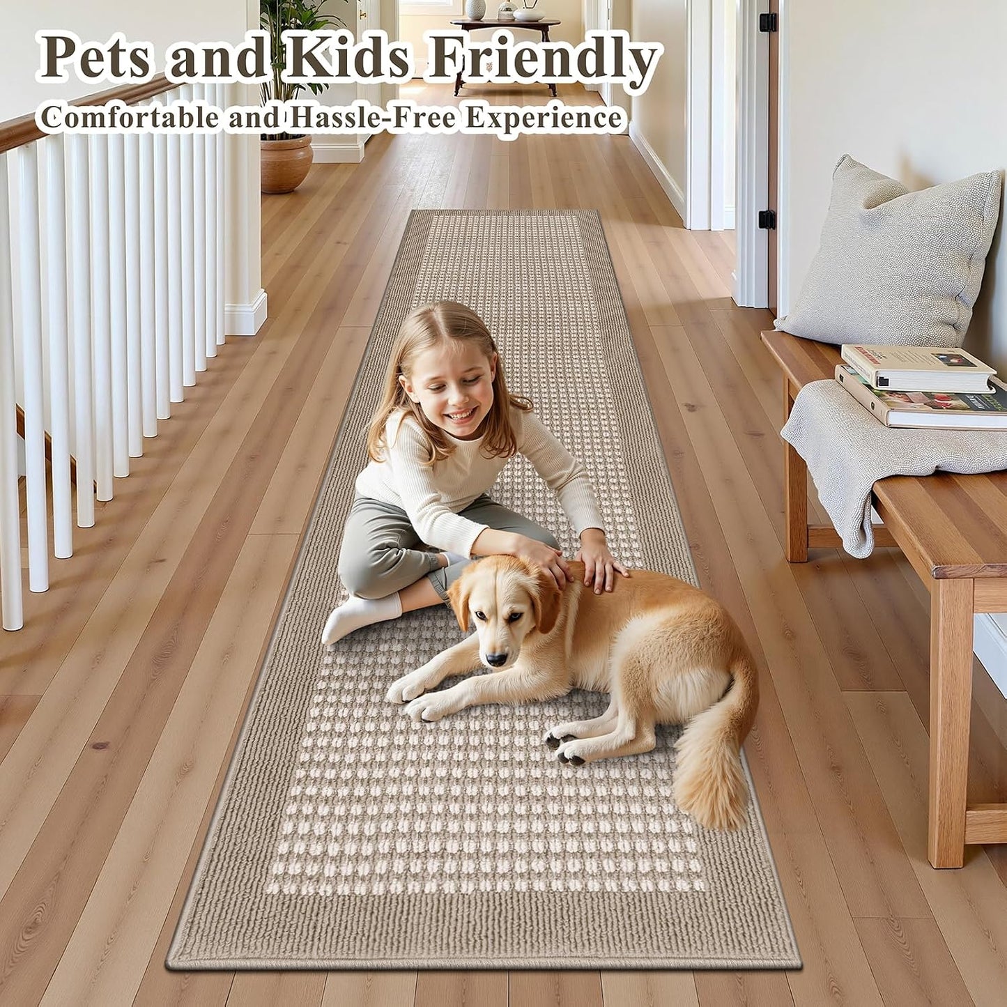 Hallway Runner Rug Heavy-Duty Durable Entryway Floor Mat with Non Slip Rubber Backing