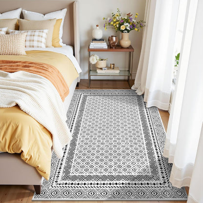 Area Rugs Soft Low Pile Non Slip Washable Rug Floor Mat for Entryway Kitchen Bedroom Living Room Dorm