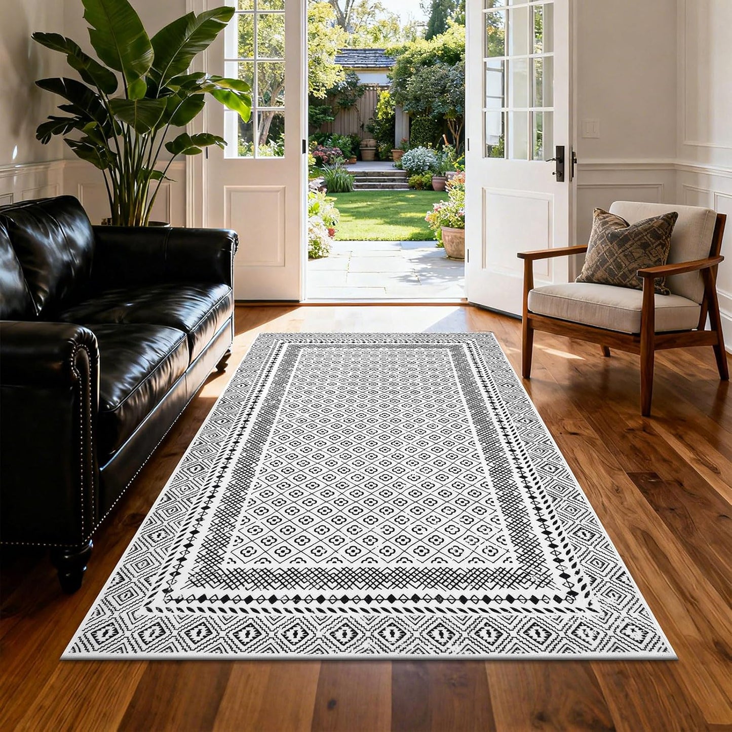 Area Rugs Soft Low Pile Non Slip Washable Rug Floor Mat for Entryway Kitchen Bedroom Living Room Dorm