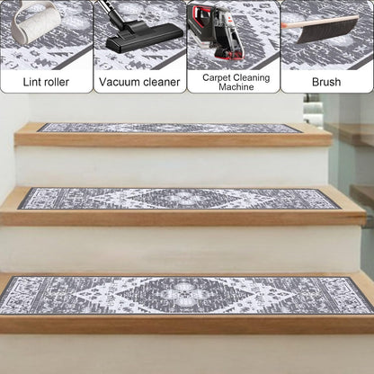 HEBE Carpet Stair Treads for Wooden Steps Indoor 15 Pack Non Slip Stair Step Treads