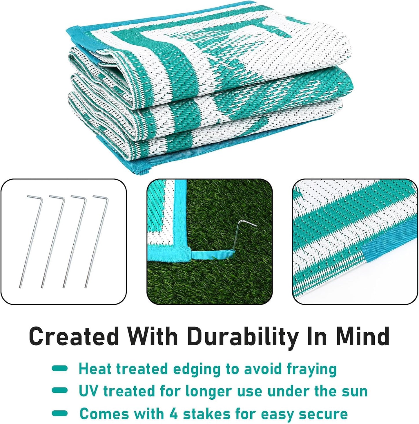 Outdoor Rug 5'x7' Plastic Straw Rugs for Patios RV Camping Mat Reversible Mats Large Floor Mat for RV Outside, Backyard, Deck, Picnic, Beach, Trailer, Camping
