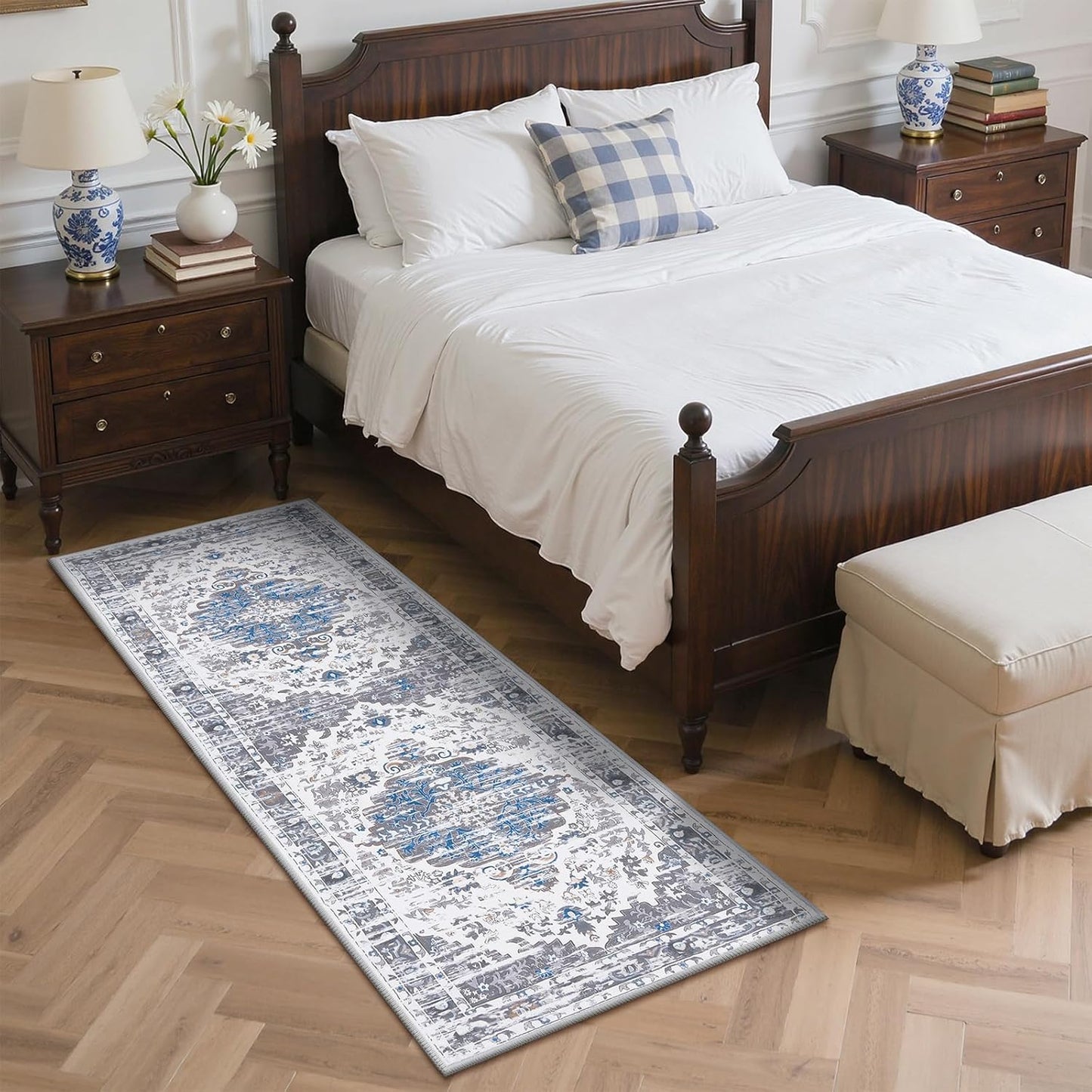 HEBE Boho Runner Rug Non Slip Washable Runner Rug for Hallway Fluffy Kitchen Rugs Laundry Room Rug Floor Carpet Runners for Hallway, Bedroom, Entryway