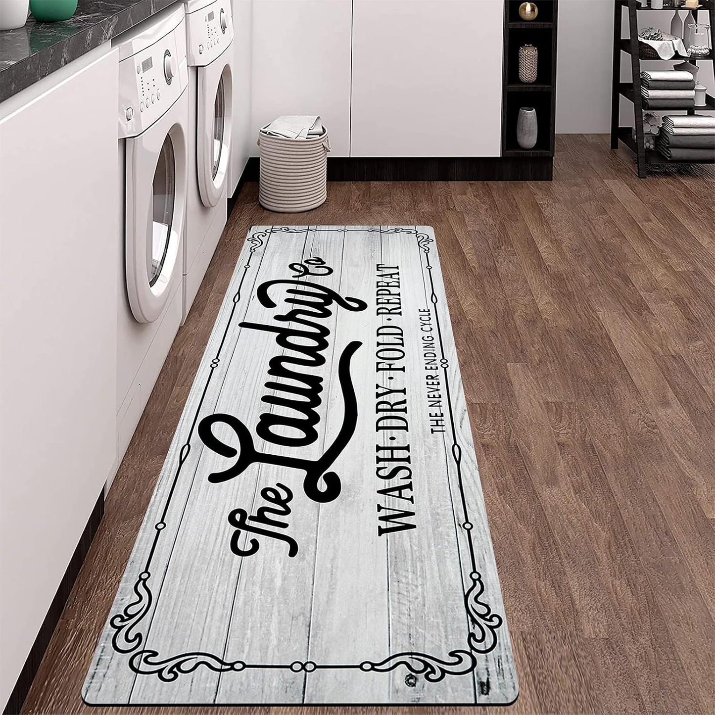HEBE Farmhouse Kitchen Rug 20"X48", Non Slip, Washable, Machine Made