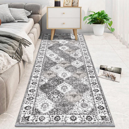 HEBE Hallway Runner Rug Washable Vintage Distressed Area Rugs Non Slip Laundry Rug Runner Boho Floor Carpet Runners for Hallways Entryway Laundry Room Kitchen Bathroom