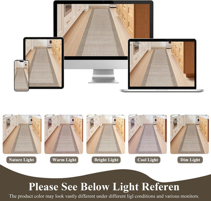 Hallway Runner Rug Heavy-Duty Durable Entryway Floor Mat with Non Slip Rubber Backing