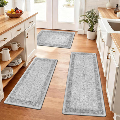Anti Fatigue Kitchen Floor Mats Set of 3, Cushioned Rugs, Non Slip Comfort Standing Mat, PVC Foam Padded Kitchen Rugs
