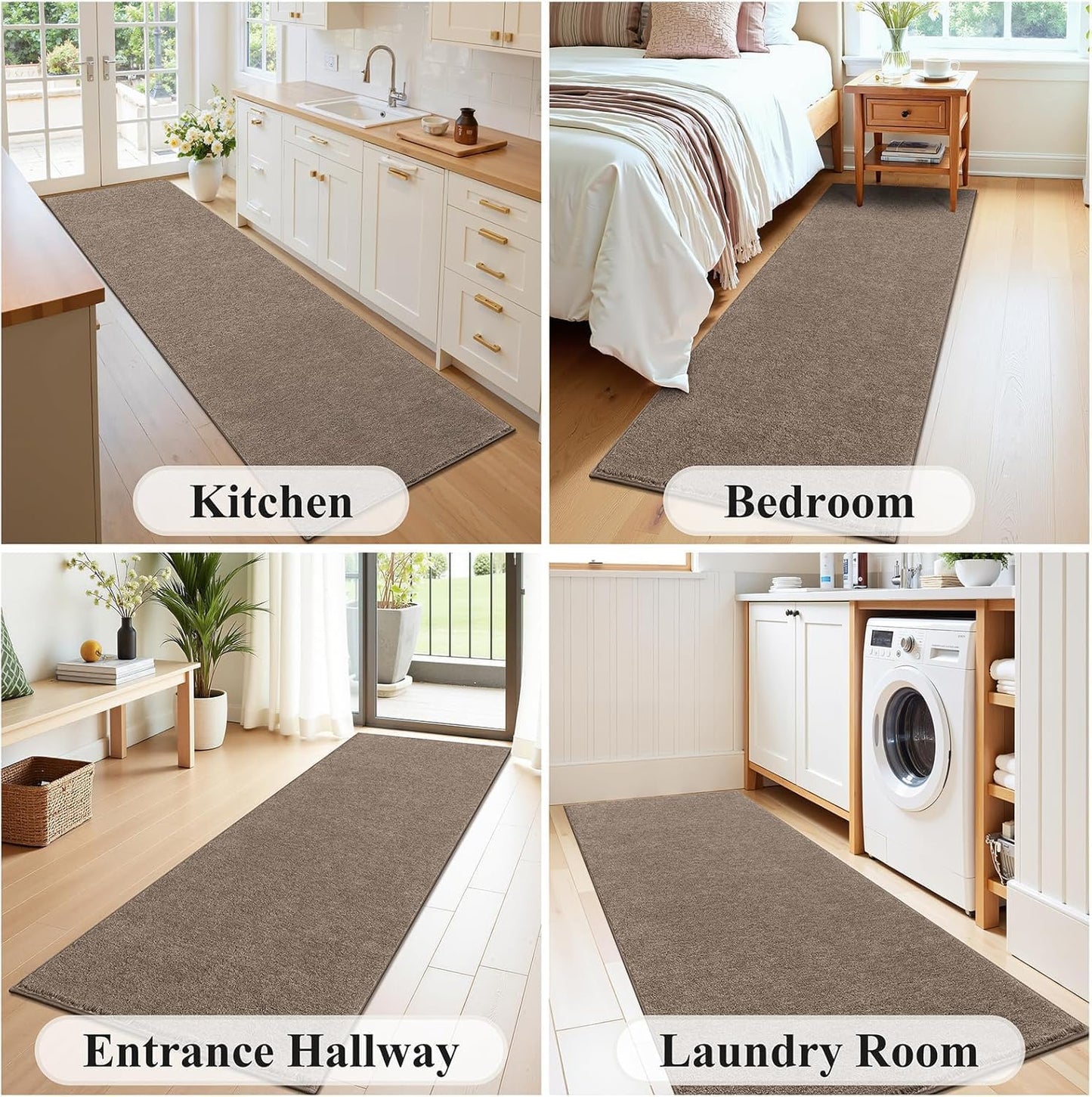 HEBE Runner Rug for Hallway Non Slip Washable