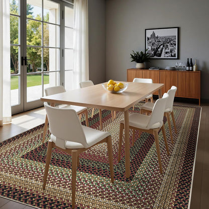 HEBE Faux Braided Area Rug Washable Farmhouse, No-Shed Non-Slip Woven Carpet, Pet Friendly Stain Resistant Jute Style Rug for Kitchen Bedroom Bathroom Entryway