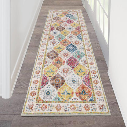 HEBE Hallway Runner Rug Washable Vintage Distressed Area Rugs Non Slip Laundry Rug Runner Boho Floor Carpet Runners for Hallways Entryway Laundry Room Kitchen Bathroom
