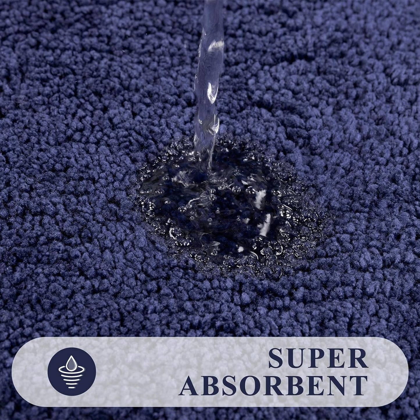 HEBE Bathroom Rugs Sets 3 Piece Bathroom Shower Rugs with U-Shaped Contour Toilet Mat Absorbent Microfiber Plush Bath Mats Non Slip Bath Rugs Machine Washable Shaggy Bath Mat Set