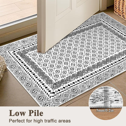 Area Rugs Soft Low Pile Non Slip Washable Rug Floor Mat for Entryway Kitchen Bedroom Living Room Dorm