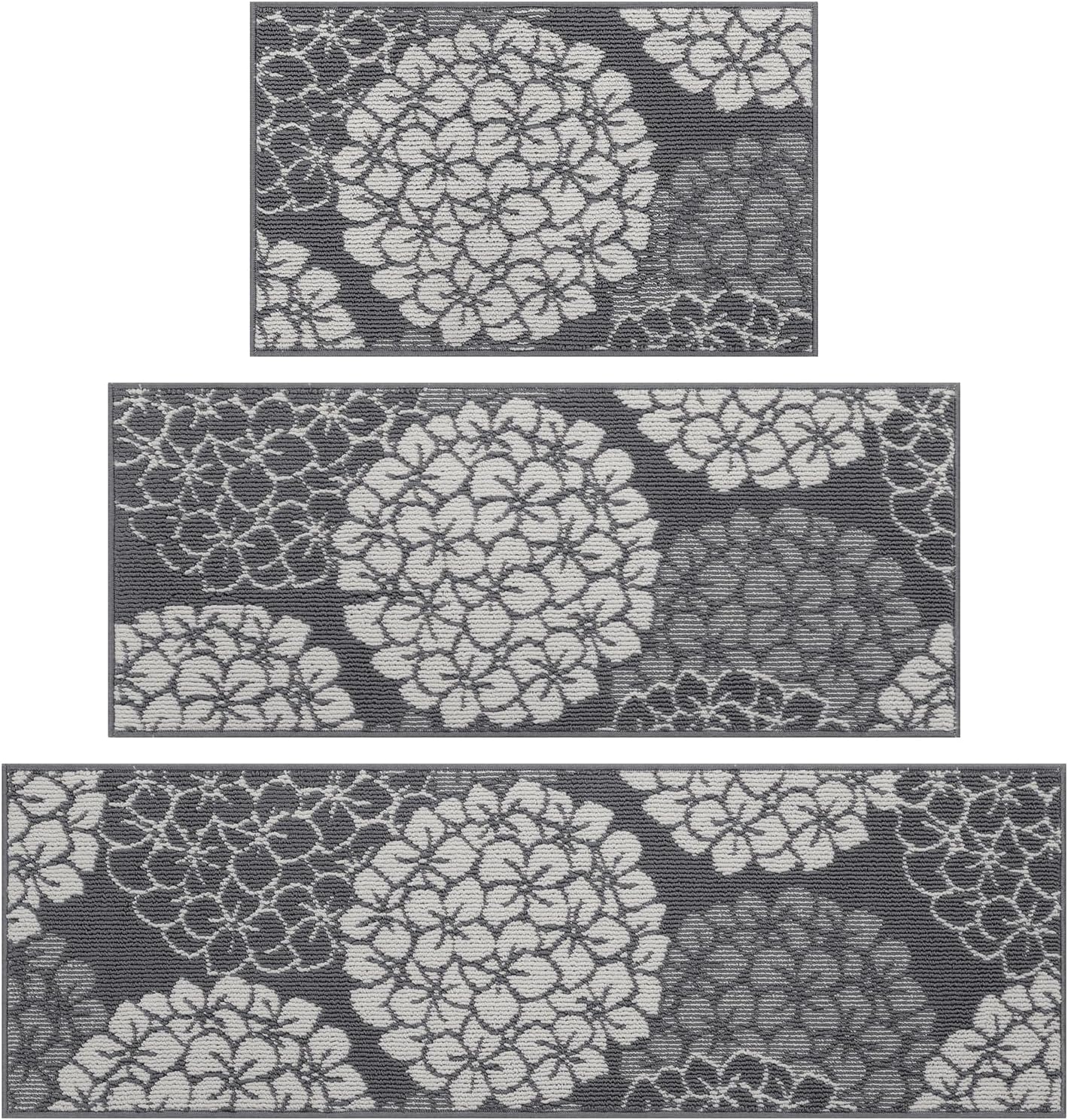 Kitchen Rugs and Mats Set of 3 Non Skid Washable Absorbent Laundry Floor Mat
