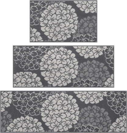 Kitchen Rugs and Mats Set of 3 Non Skid Washable Absorbent Laundry Floor Mat