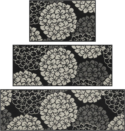Kitchen Rugs and Mats Set of 3 Non Skid Washable Absorbent Laundry Floor Mat