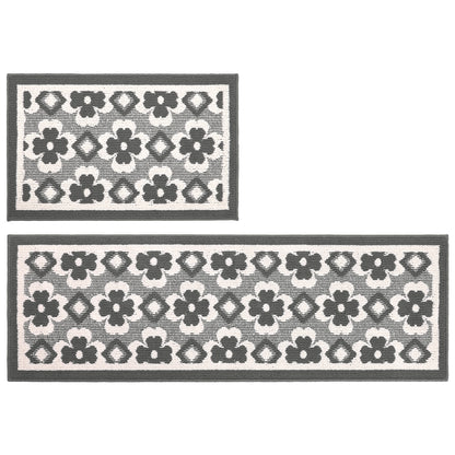 HEBE High-low Pile Non-slip Kitchen Mat Runner Rug (Set of 2--20"x32"+20"x60")