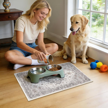Washable Pet Bowl Mats Boho Non-Slip Feeding Mat