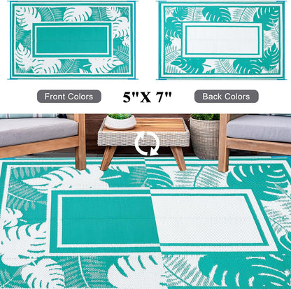 Outdoor Rug 5'x7' Plastic Straw Rugs for Patios RV Camping Mat Reversible Mats Large Floor Mat for RV Outside, Backyard, Deck, Picnic, Beach, Trailer, Camping