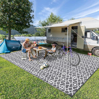 HEBE Outdoor Rug Waterproof Plastic Straw Rug Camping Rug, Reversible Outdoor Patio Rugs RV Mat Clearance, Indoor Outside Floor Carpet for Porch,Deck,Camper,Balcony,Backyard