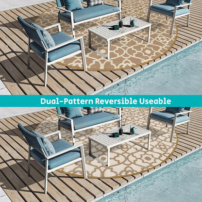 Outdoor Rug 6ft for Patios Waterproof Clearance Reversible Patio Mat Plastic Straw Rug RV Camping Mat Outside Area Rug Carpet for Camping