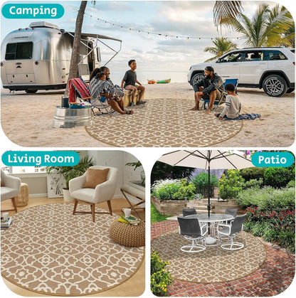 Outdoor Rug 6ft for Patios Waterproof Clearance Reversible Patio Mat Plastic Straw Rug RV Camping Mat Outside Area Rug Carpet for Camping